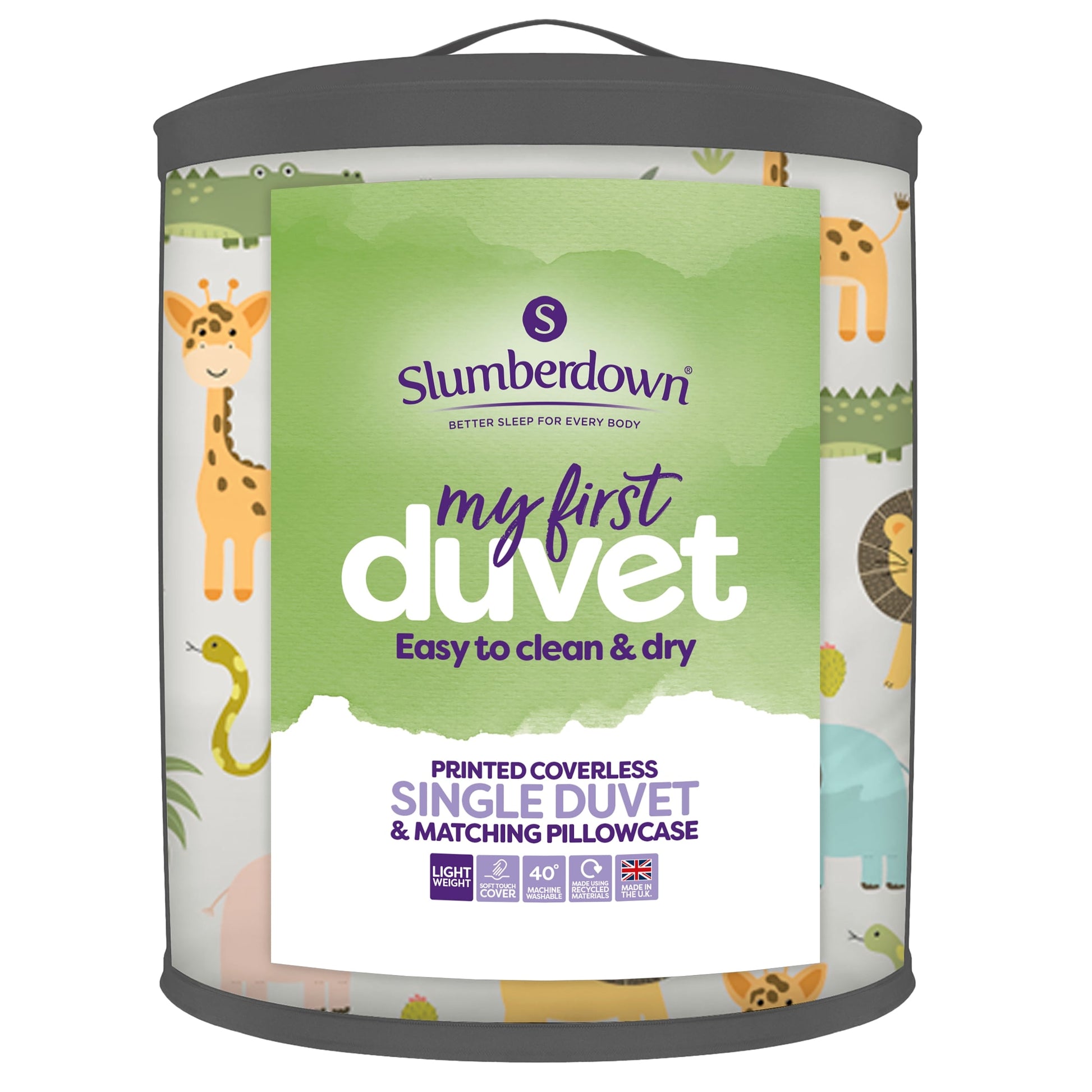 Slumberdown Coverless Jungle Duvet Set Single — image 1