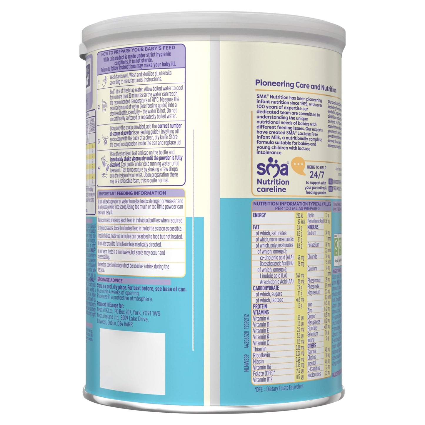 SMA Lactose Free Infant Baby Milk Formula Powder from Birth 800g — image 2
