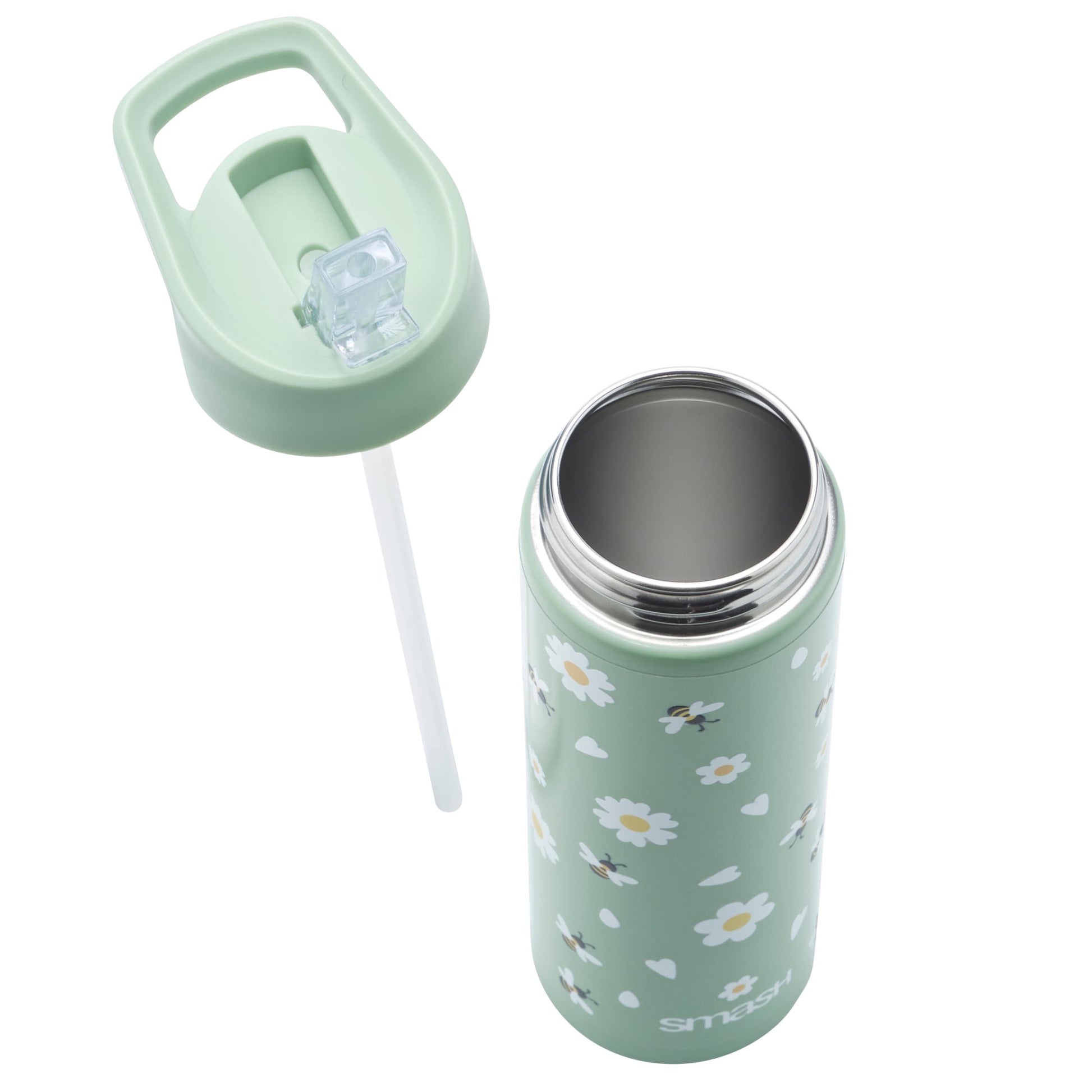 Smash Sage Daisy Bee Stainless Steel Sipper Water Bottle 750ml — image 2