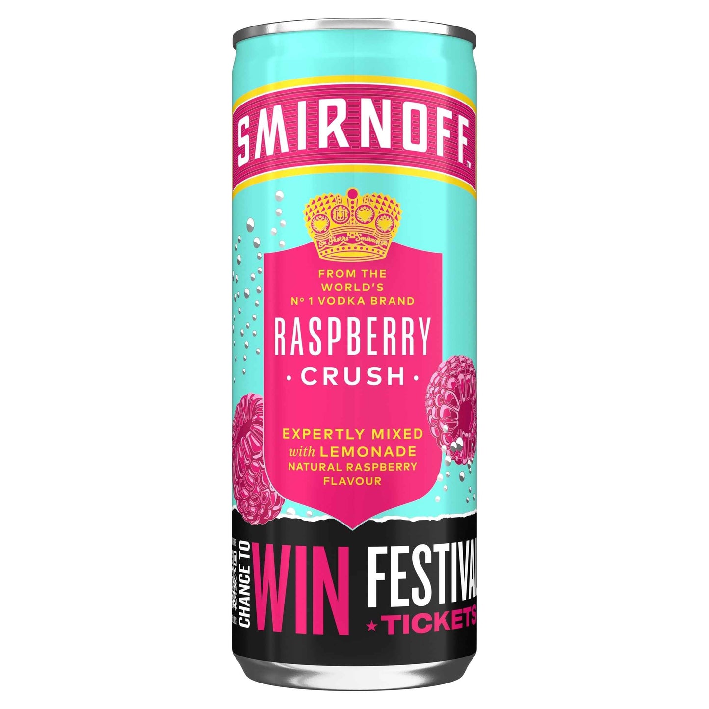 SMIRNOFF Raspberry Crush & Lemonade Ready To Drink Premix 250ml