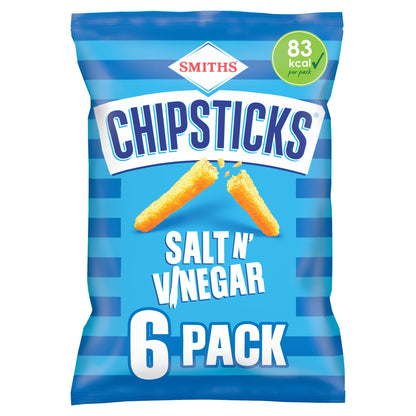 Smiths Chipsticks Multipack Crisps - Salt & Vinegar 6 x 17g — image 2