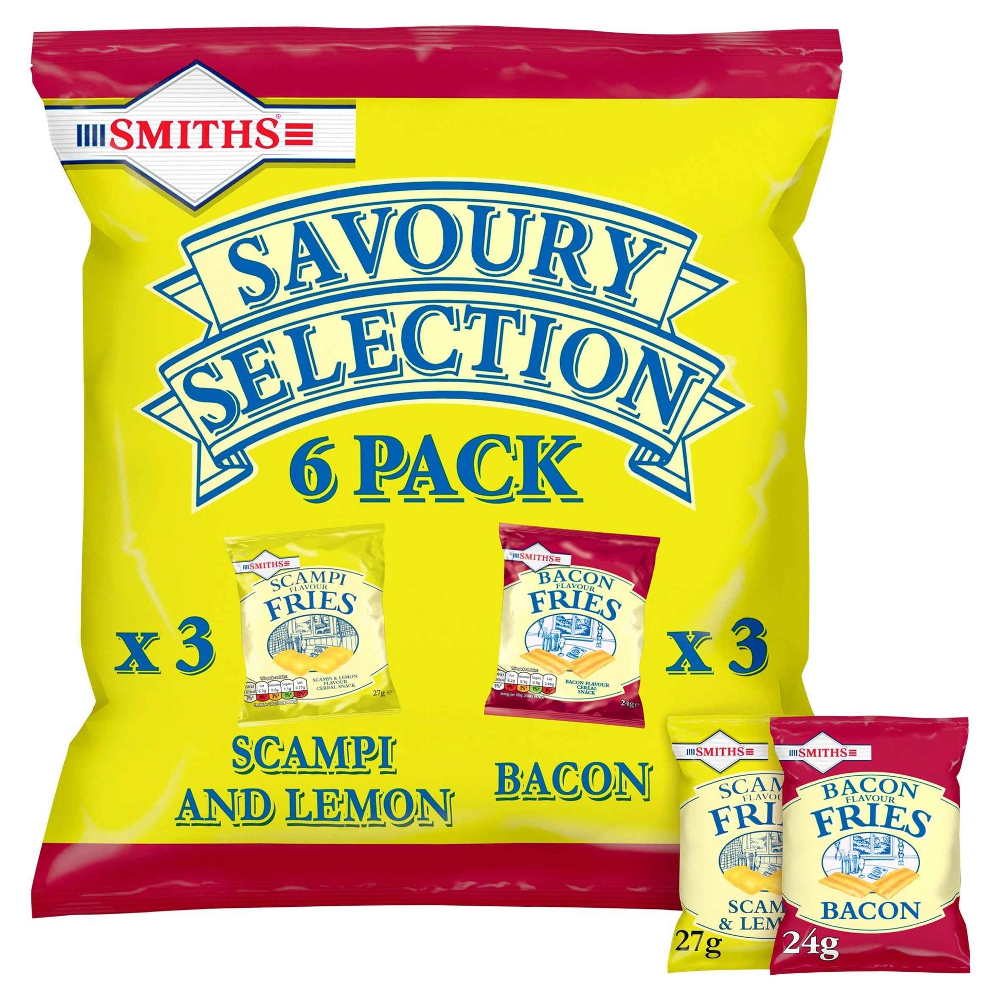 SMITHS Savoury Selection Crisps 6 Pack 153g