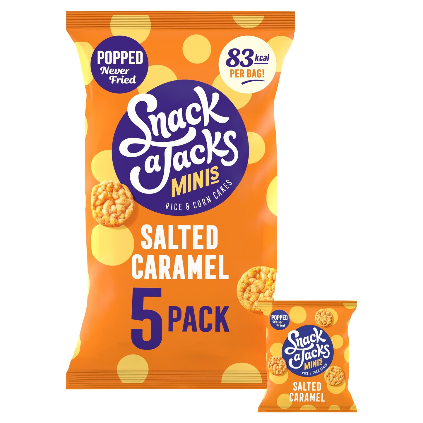 Snack a Jacks Minis Salted Caramel Corn Cakes 5x19g — image 1