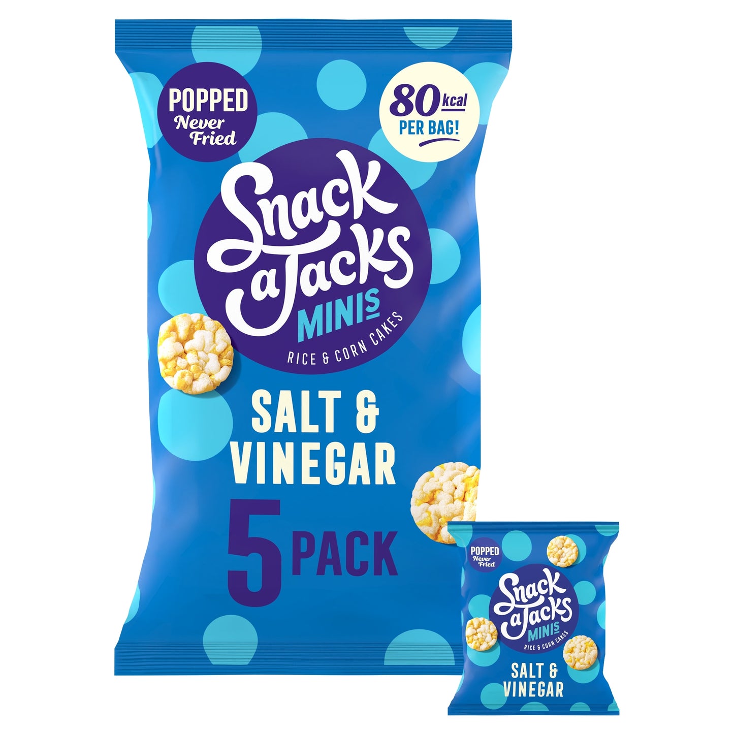 Snack a Jacks Salt & Vinegar Rice Cakes Multipack Snacks 5x19g — image 1