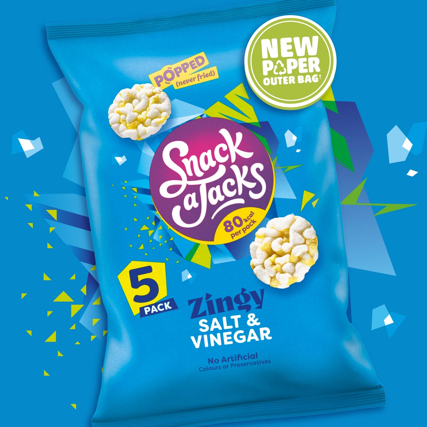 Snack a Jacks Salt & Vinegar Rice Cakes Multipack Snacks 5x19g — image 2