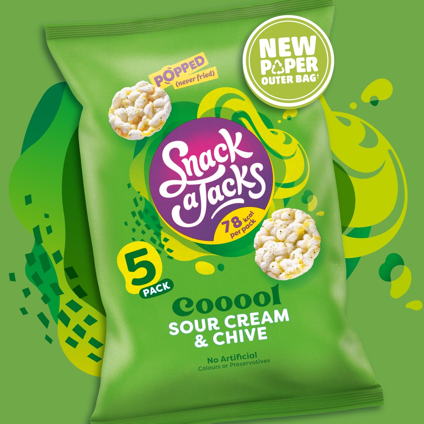 Snack a Jacks Sour Cream & Chive Rice Cakes Multipack Snacks 5x19g — image 2