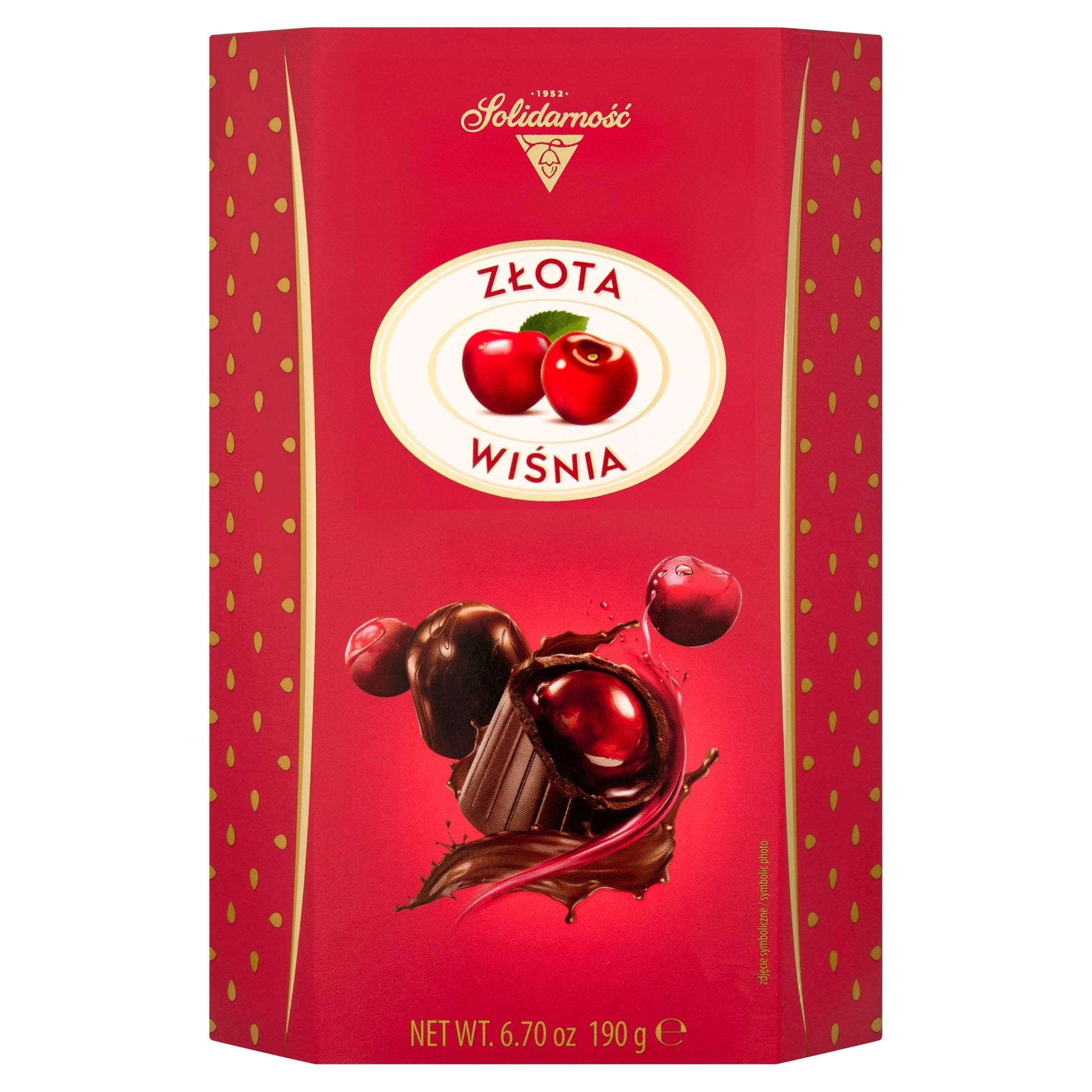 Solidarnosc Golden Cherry Chocolates In Liqueur 190G — image 1