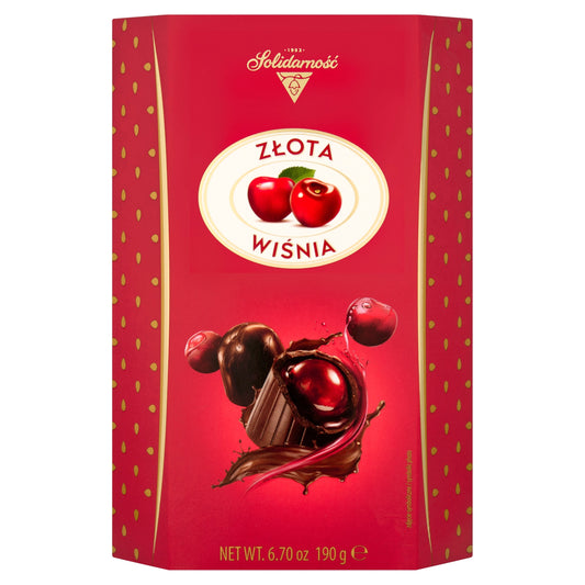 Solidarnosc Golden Cherry Chocolates In Liqueur 190G — image 1