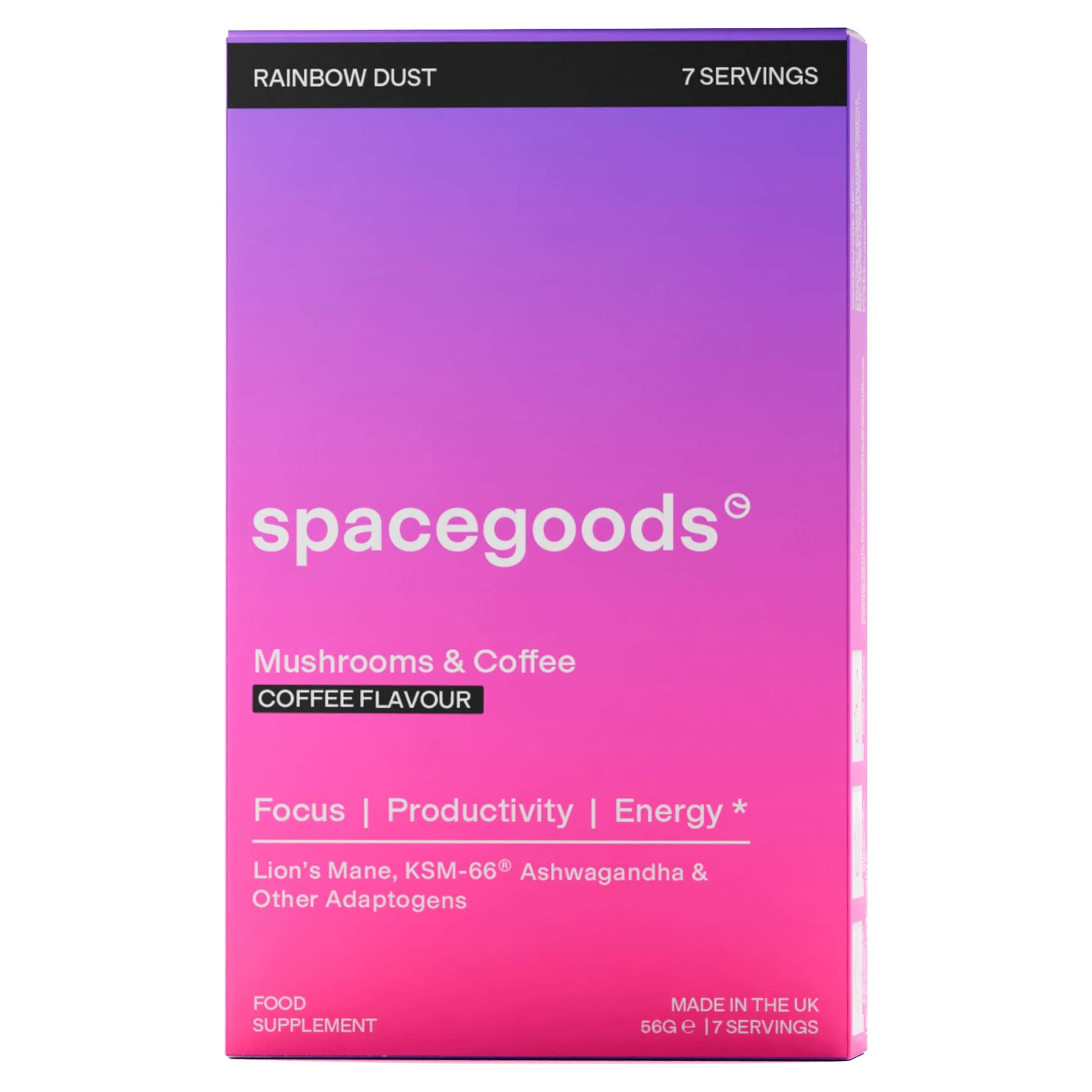 Spacegoods Rainbow Dust Mushroom & Adaptogen Powder - Coffee Flavour 7x8g Sachets / 56g — image 1