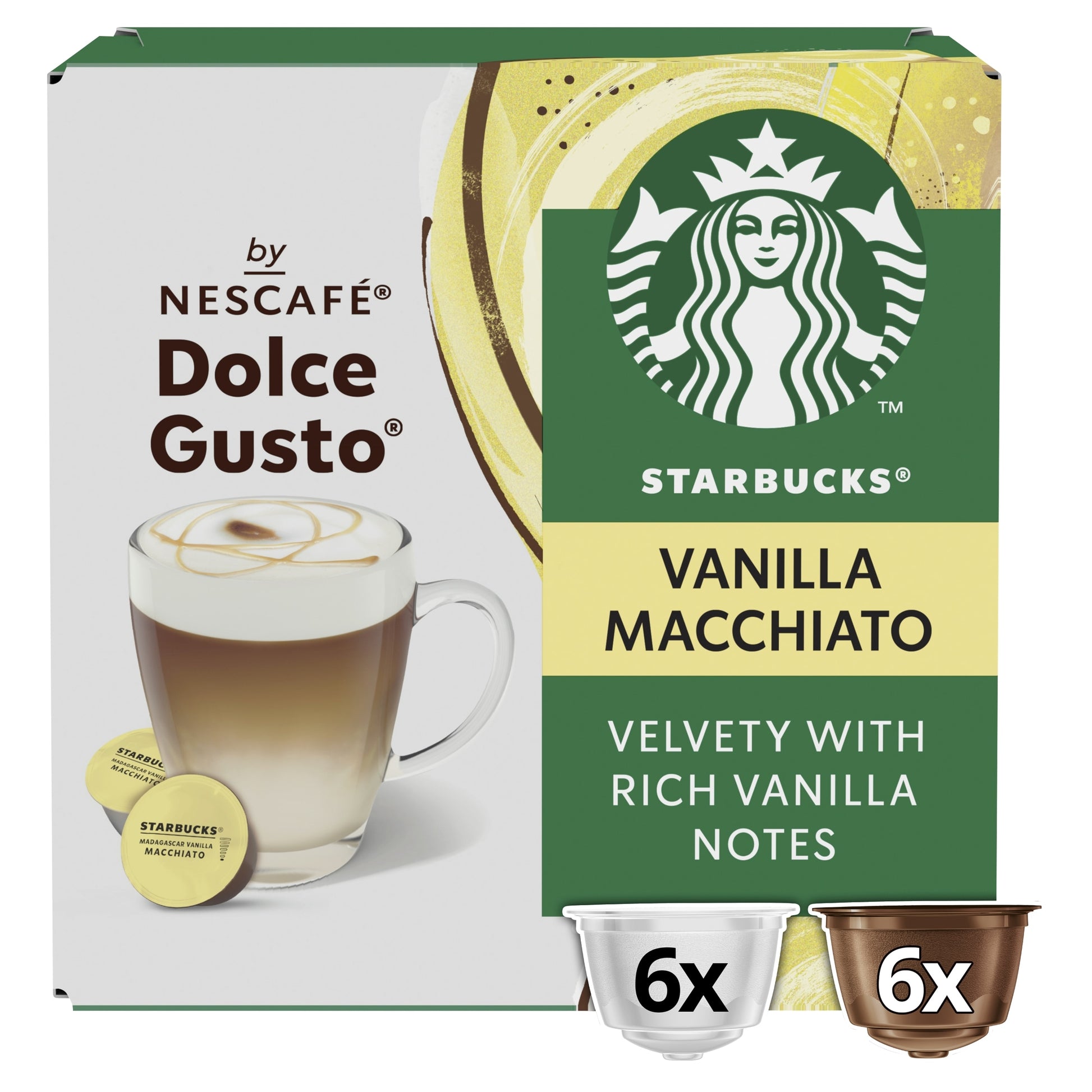 Starbucks by Nescafe Dolce Gusto Madagascar Vanilla Macchiato Coffee Pods x12 132g — image 1