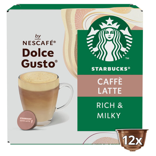 Starbucks Caffe Latte by Nescafe Dolce Gusto Coffee Pods x12 121.2g — image 1