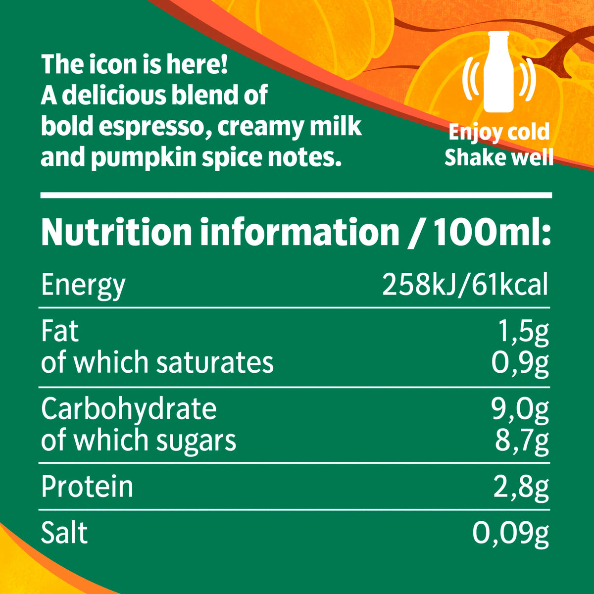 Starbucks Frappuccino Pumpkin Spice Flavour Coffee Drink 250ml — image 2