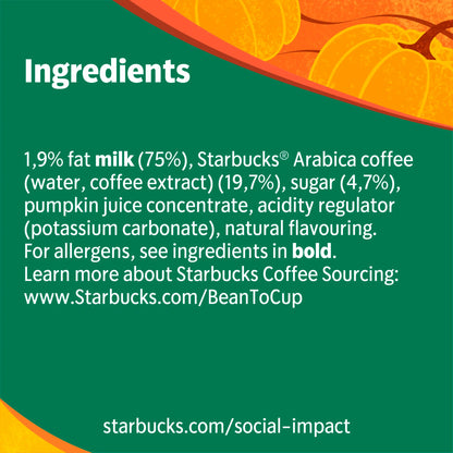 Starbucks Frappuccino Pumpkin Spice Flavour Coffee Drink 250ml — image 3