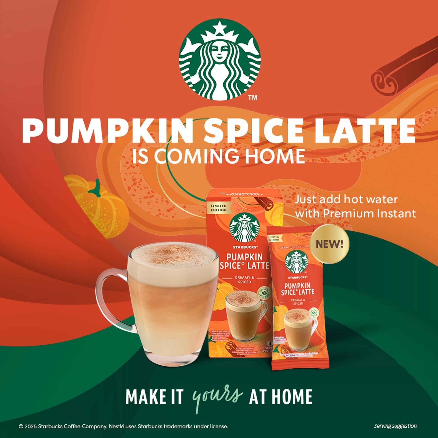 STARBUCKS Limited Edition Pumpkin Spice Latte Creamy & Spiced 4
