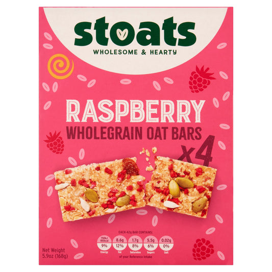 Stoats Raspberry & Honey Porridge Oat Bars 4 x 42g (168g) — image 1
