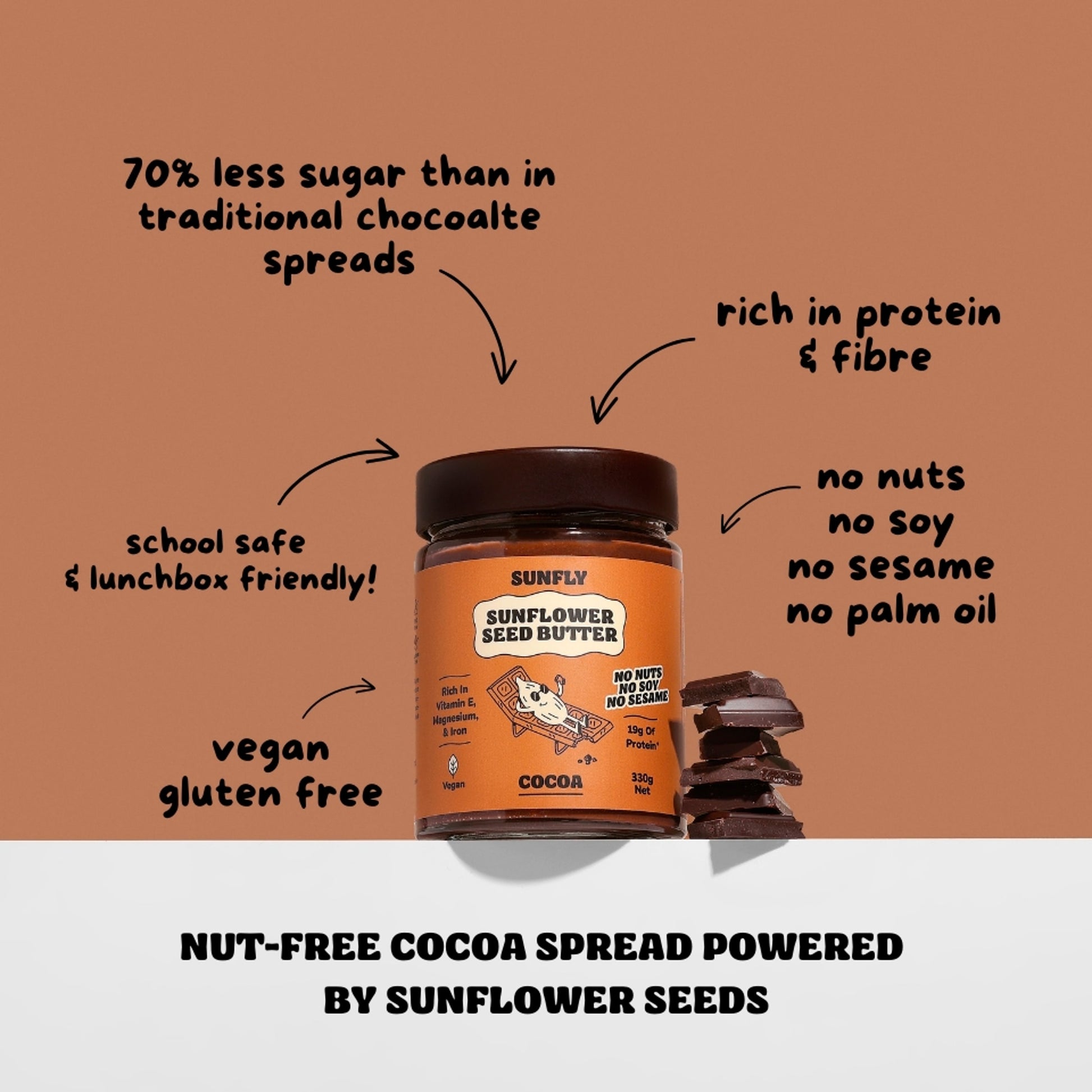 SUNFLY Sunflower seed butter Cocoa 330g — image 4