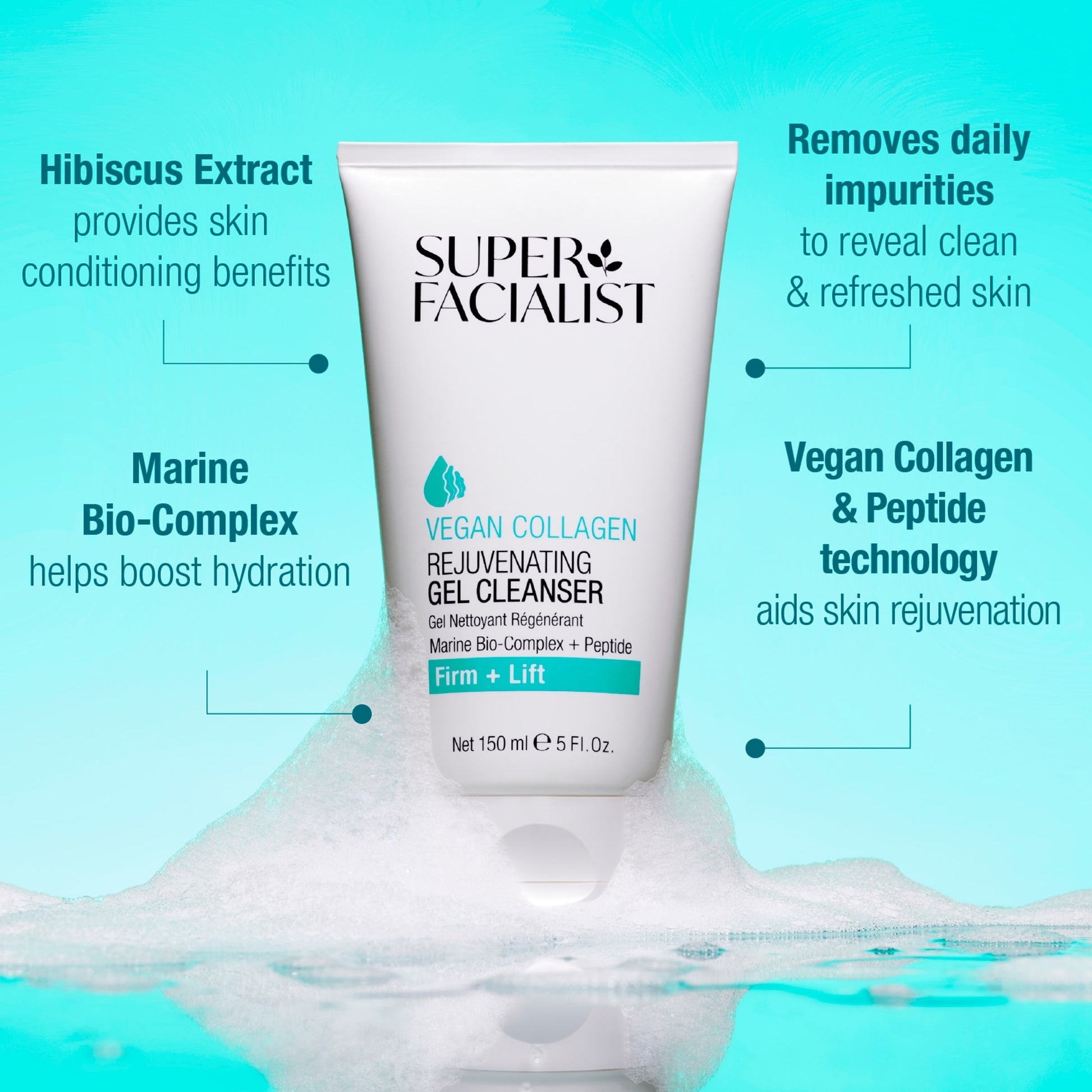 Super Facialist Vegan Collagen Rejuvenating Gel Cleanser 150ml — image 2