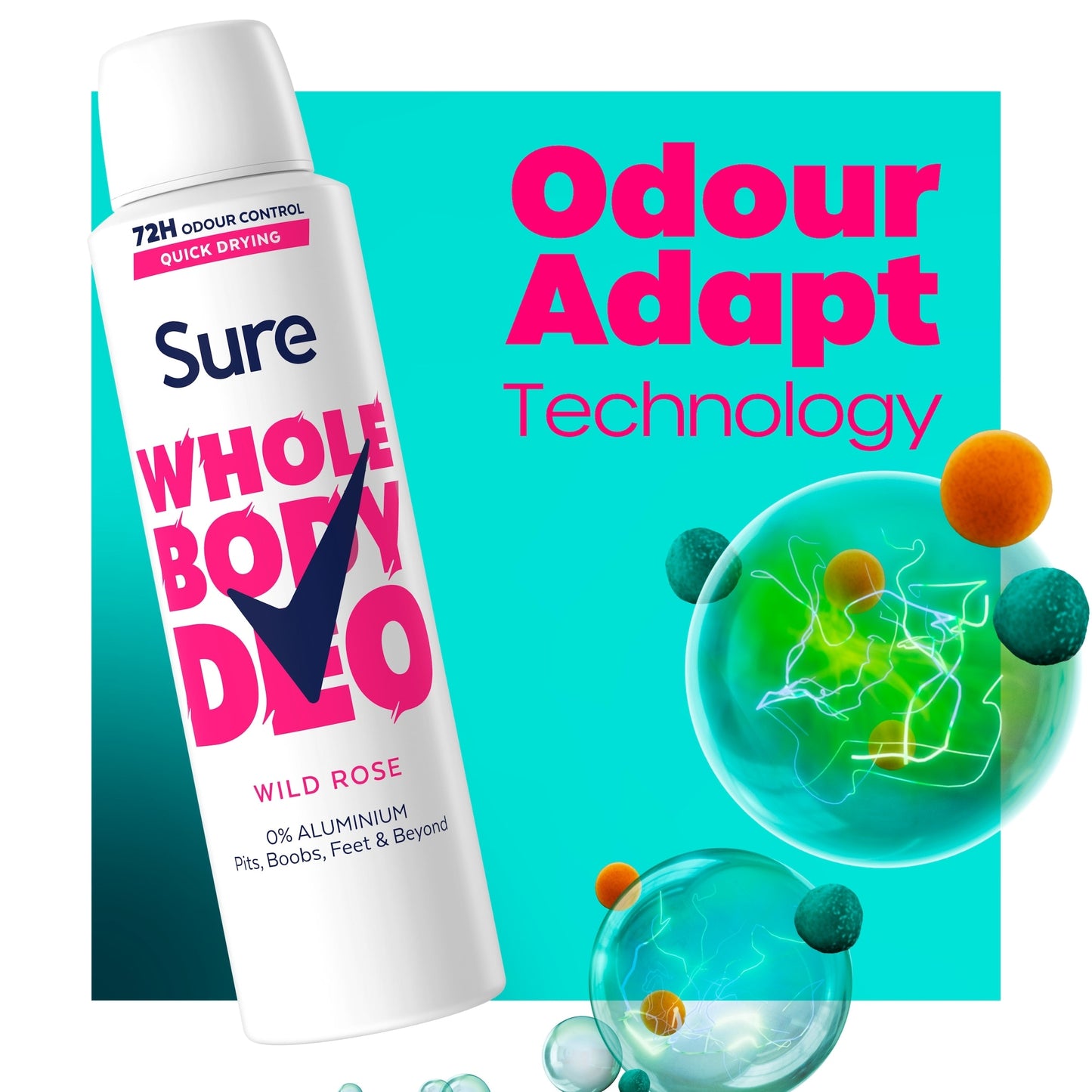 Sure Women Wild Rose Whole Body Deodorant Spray 72h Odour Control 150ml — image 3