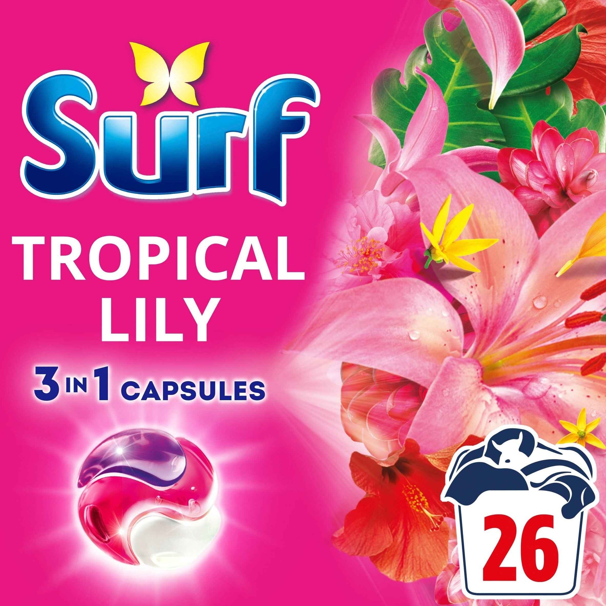 SURF 3 In 1 Tropical Lily Washing Capsules 26 Washes 449.8g