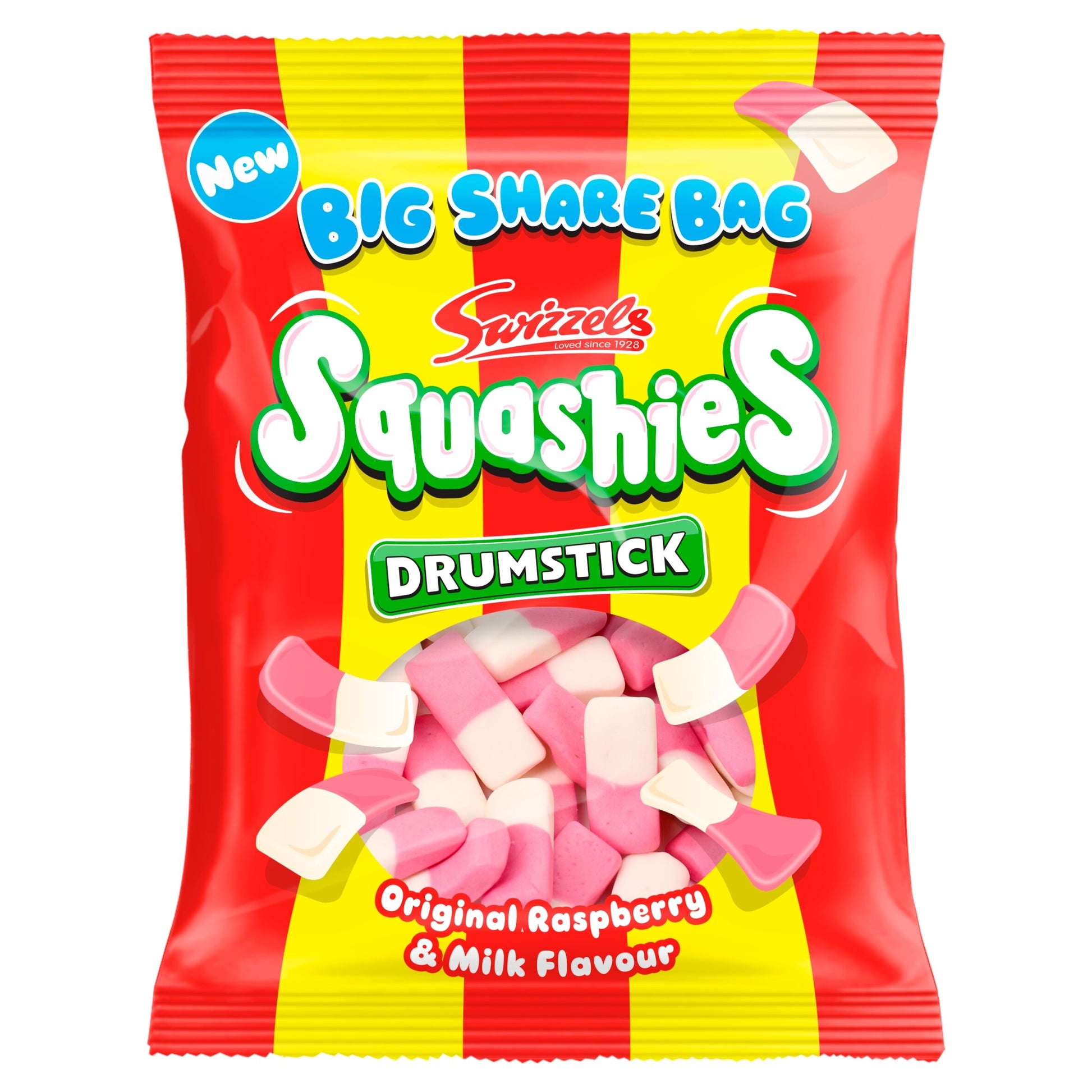 Swizzels Squashies Big Share Bag Original Raspberry & Milk Flavour 330g — image 1