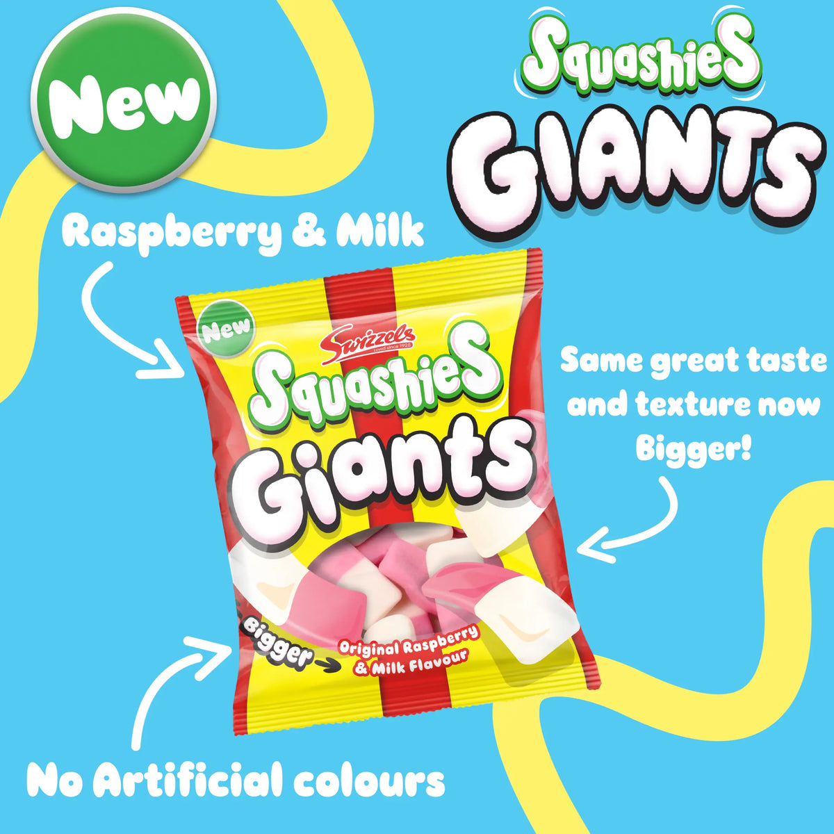 Swizzels Squashies Giants Original Raspberry & Milk Flavour 140g — image 2