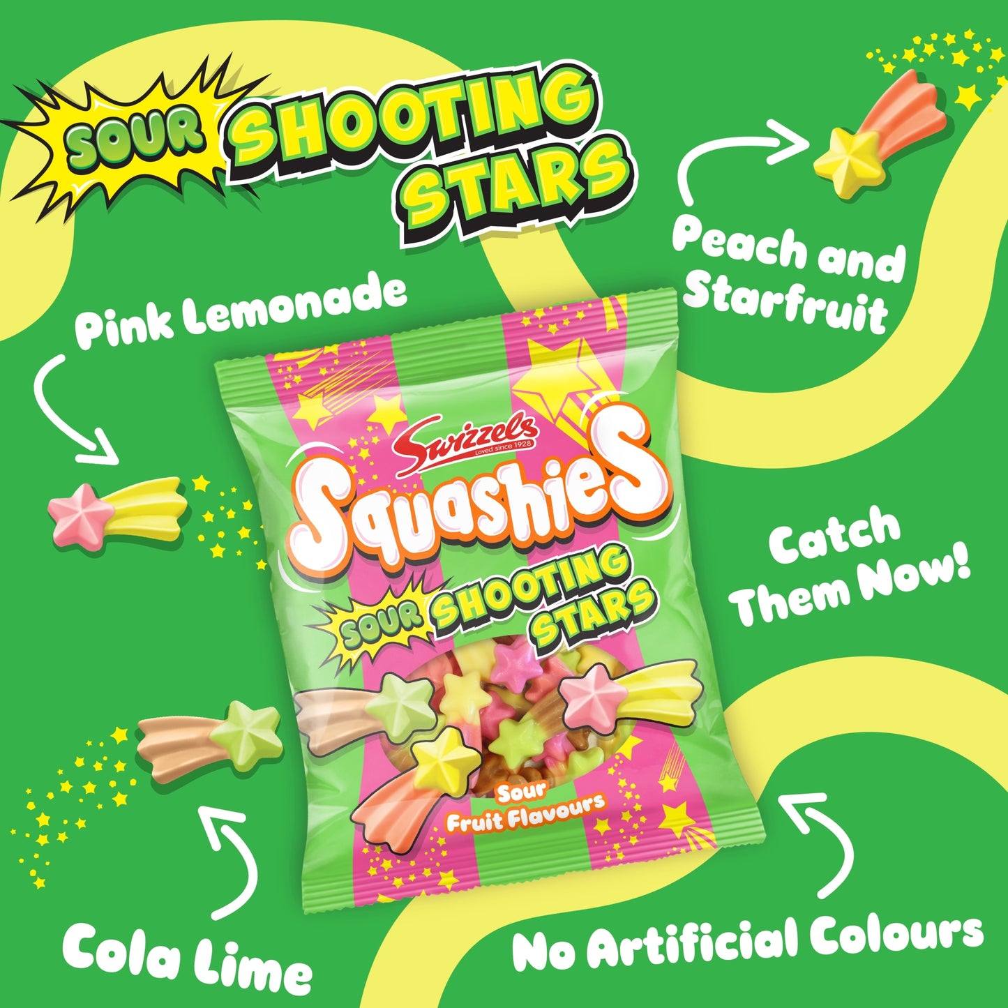 Swizzels Squashies Sour Shooting stars 100g — image 2