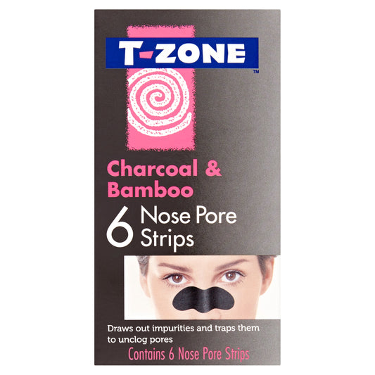 T-Zone Charcoal & Bamboo Nose Pore Strips 6S — image 1