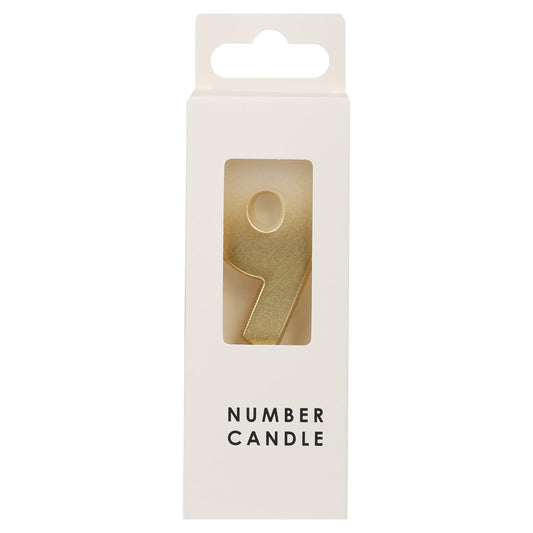 Table Fun Gold Numerical Candle No. 9 - GOLD — image 1
