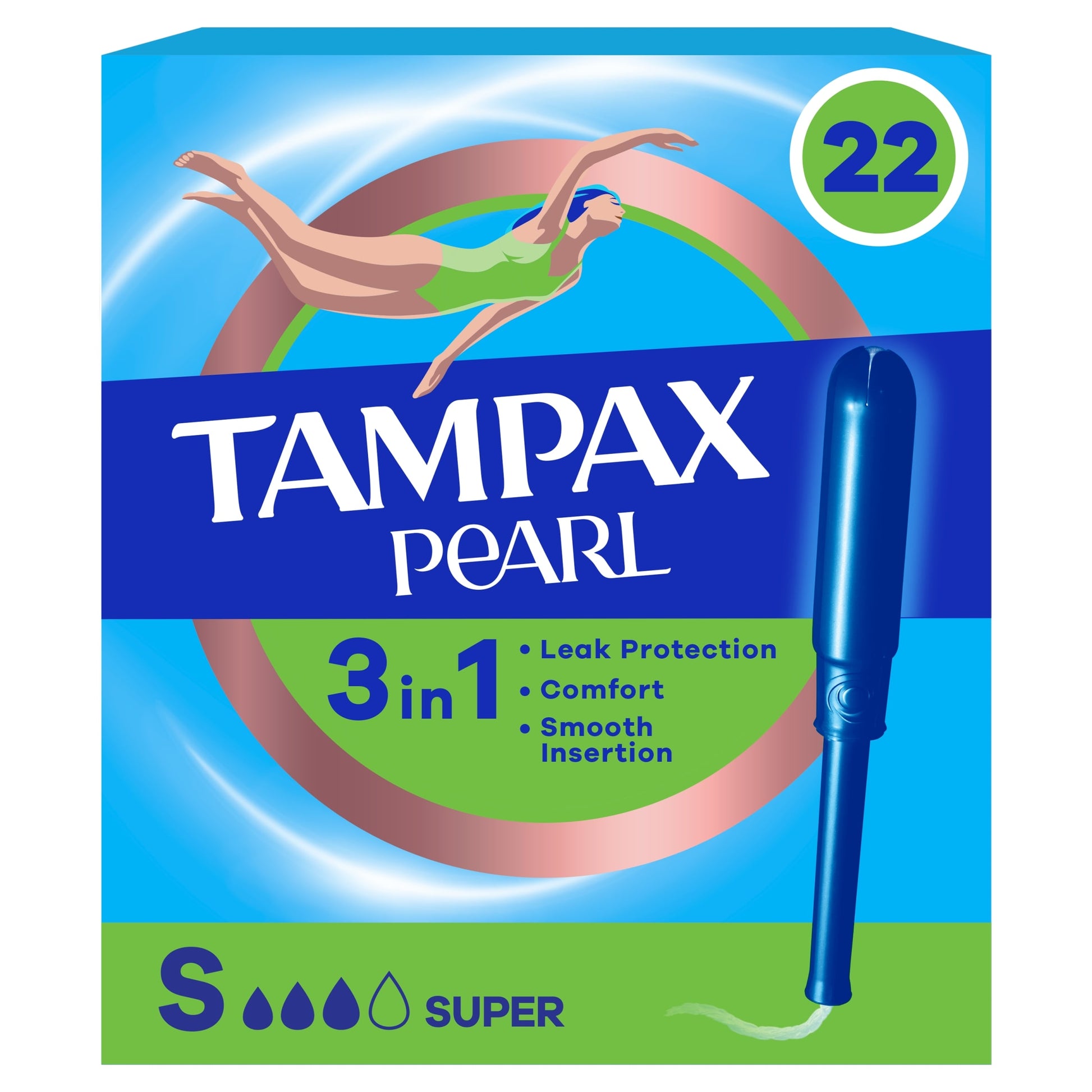 Tampax Pearl Super Tampons 22 Pack — image 1