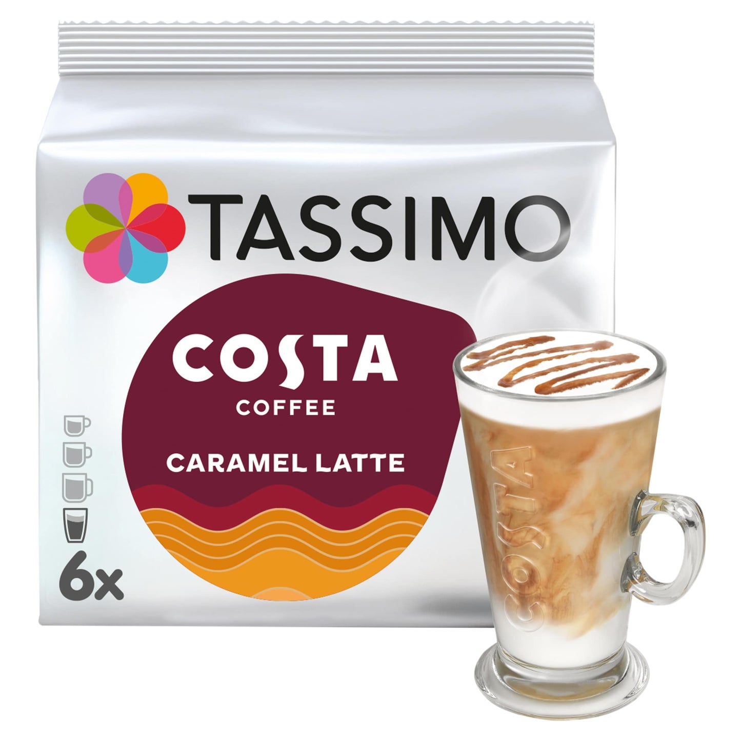 Tassimo Costa Caramel Latte Coffee Pods x 6 173.4g — image 1