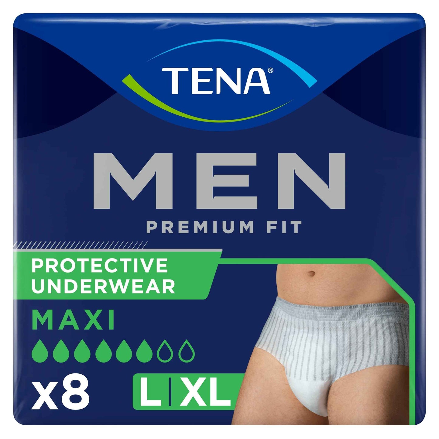 TENA Men Premium Fit Incontinence Pants Level 4 Large 8 Pack