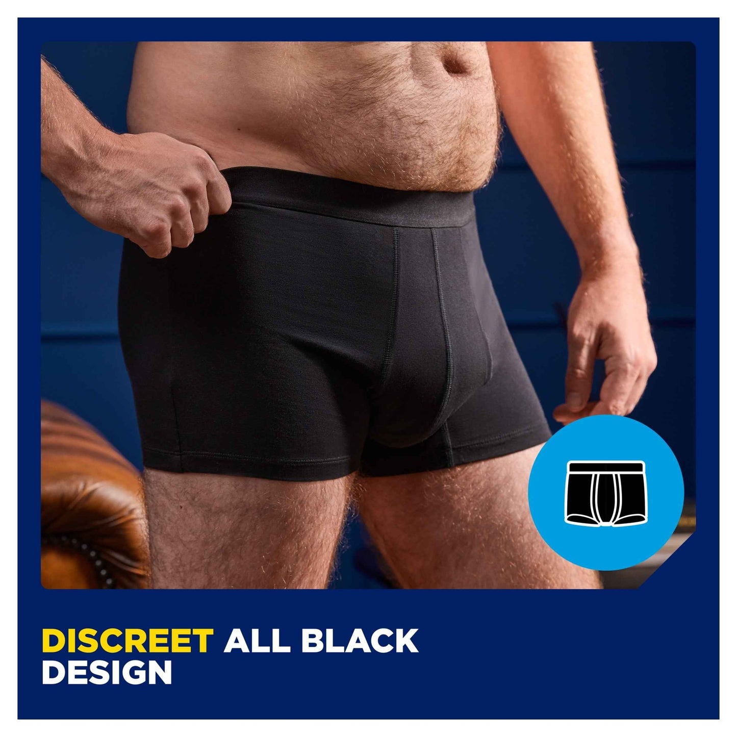TENA Men Washable Incontinence Boxer Black Size Medium