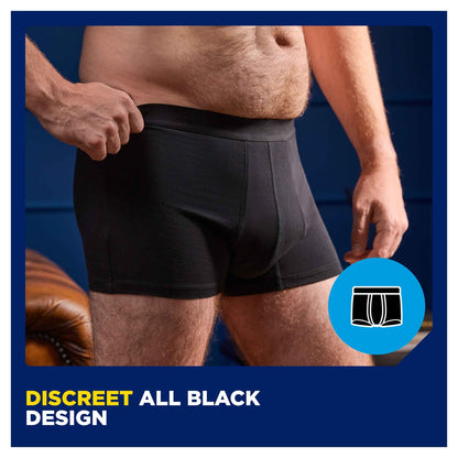 TENA Men Washable Incontinence Boxer Black Size Medium