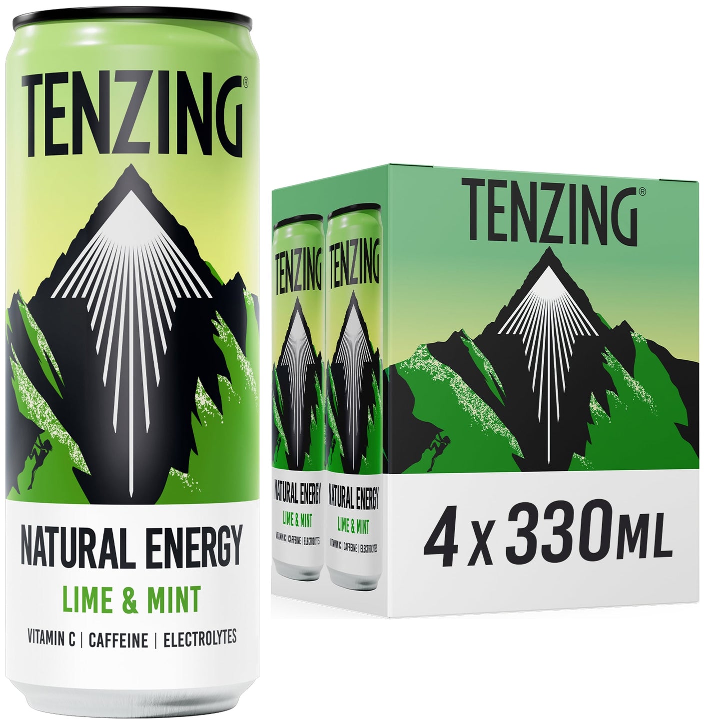 Tenzing Natural Energy Drink - Lime & Mint 4 x 330ml — image 1