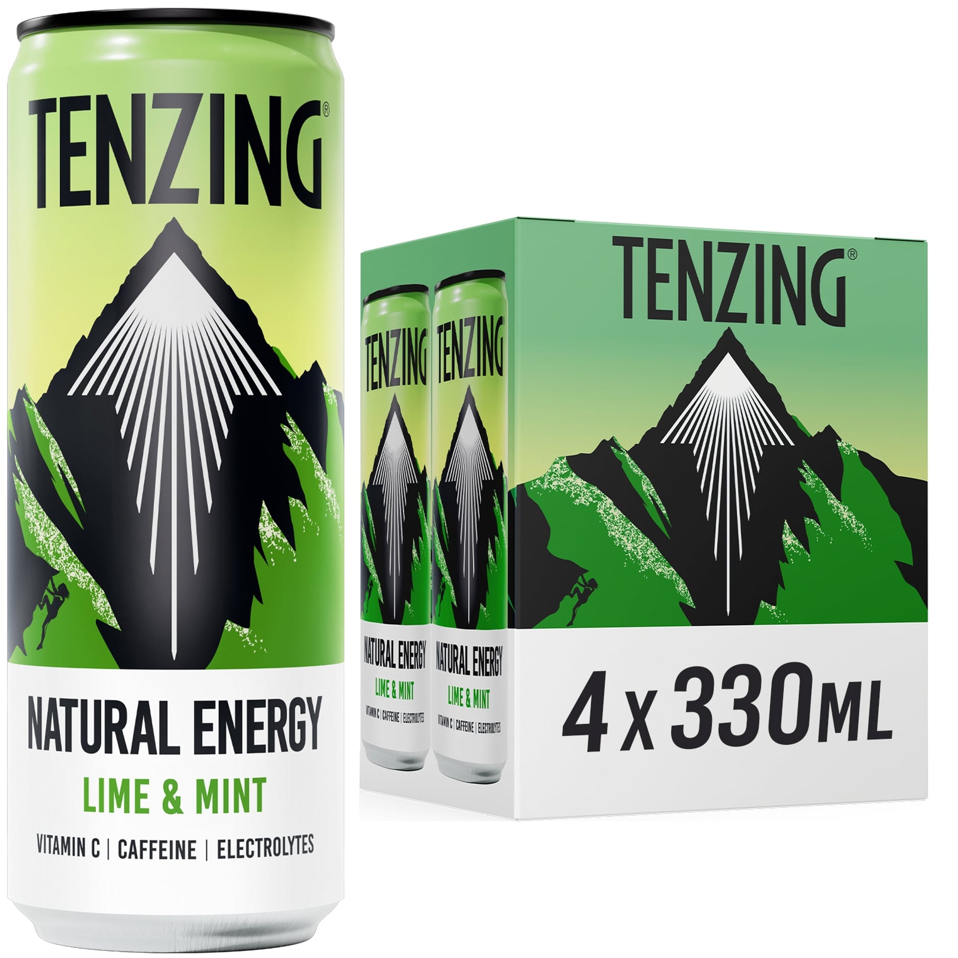 Tenzing Natural Energy Drink - Lime & Mint 4 x 330ml — image 1