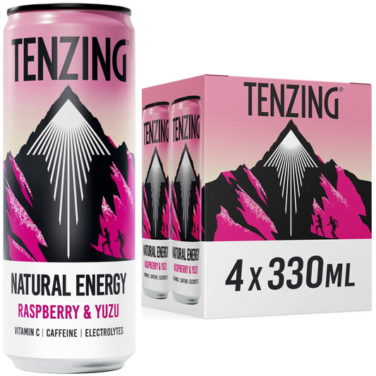 Tenzing Natural Energy Drink - Raspberry & Yuzu 4 x 330ml — image 1