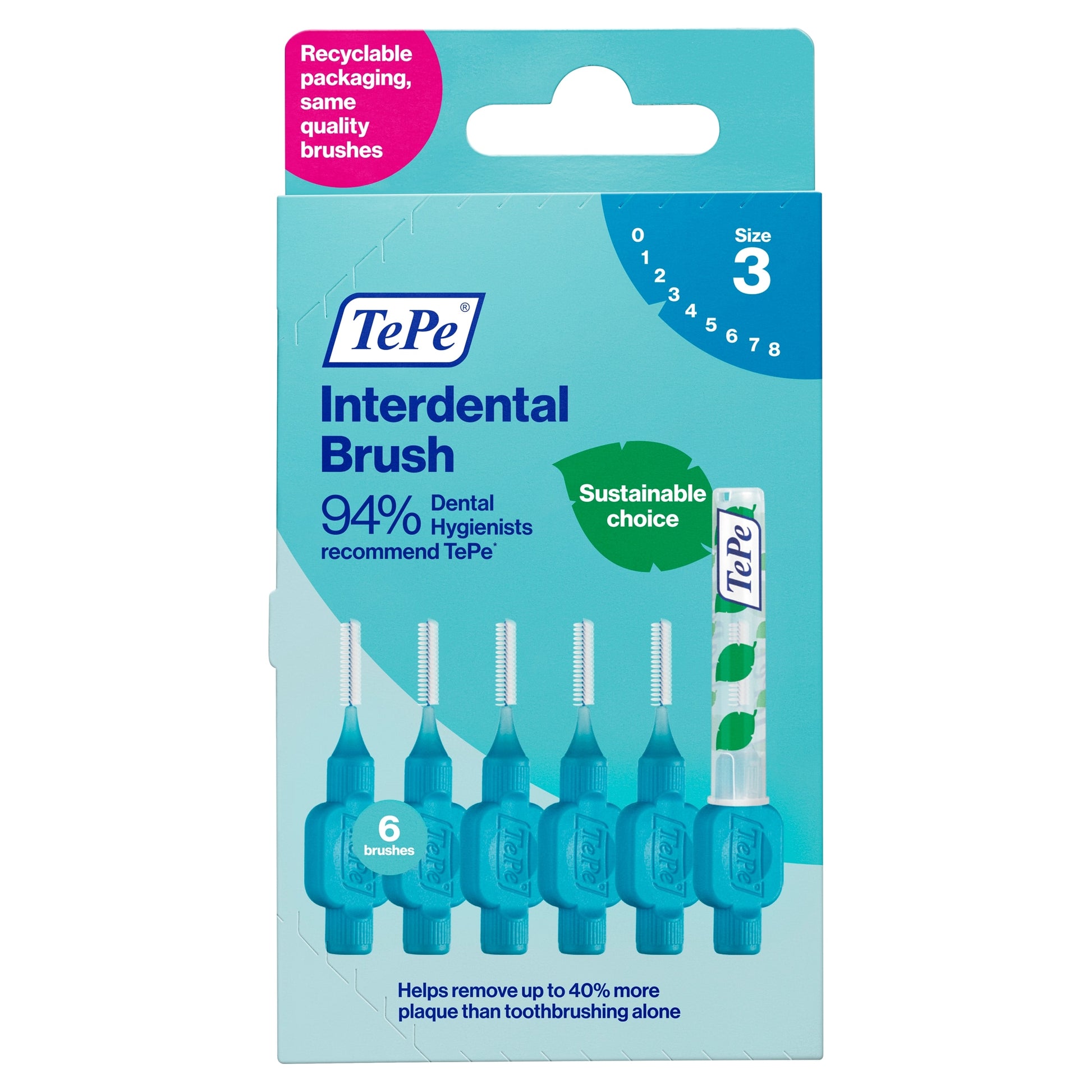 TePe Interdental Brush Size 3 0.6mm 6 Pack — image 1