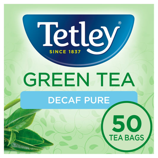 Tetley Green Tea Decaffeinated 50 Tea Bags 100G — image 1