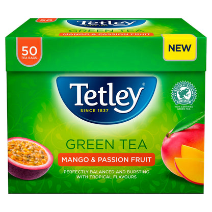 Tetley Green Tea Mango & Passion Fruit 50 Tea Bags 100G — image 2