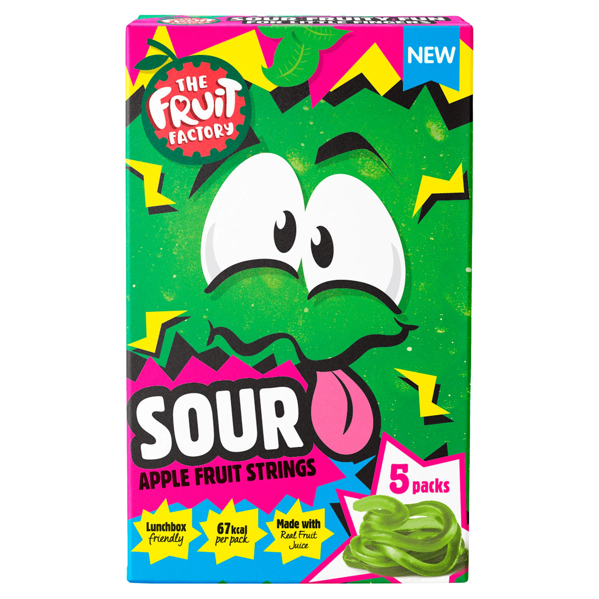 The Fruit Factory Sour Apple Fruit Strings 5x20g — image 1