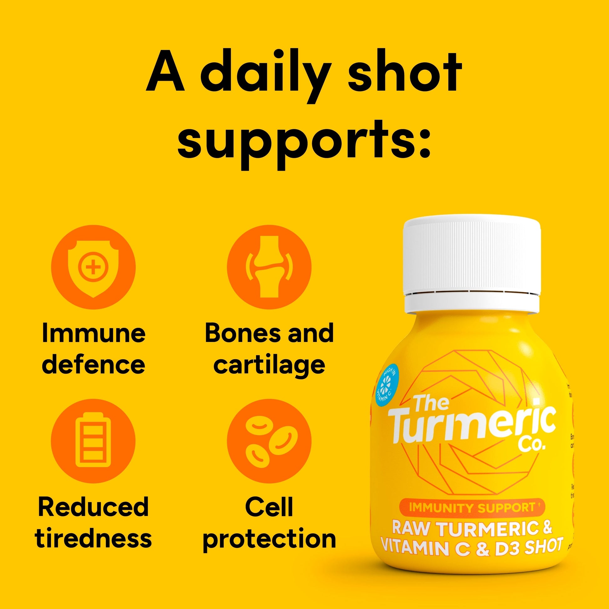 The Turmeric Co Raw Turmeric Vitamin C&D3 60ml 3 x multipack — image 2