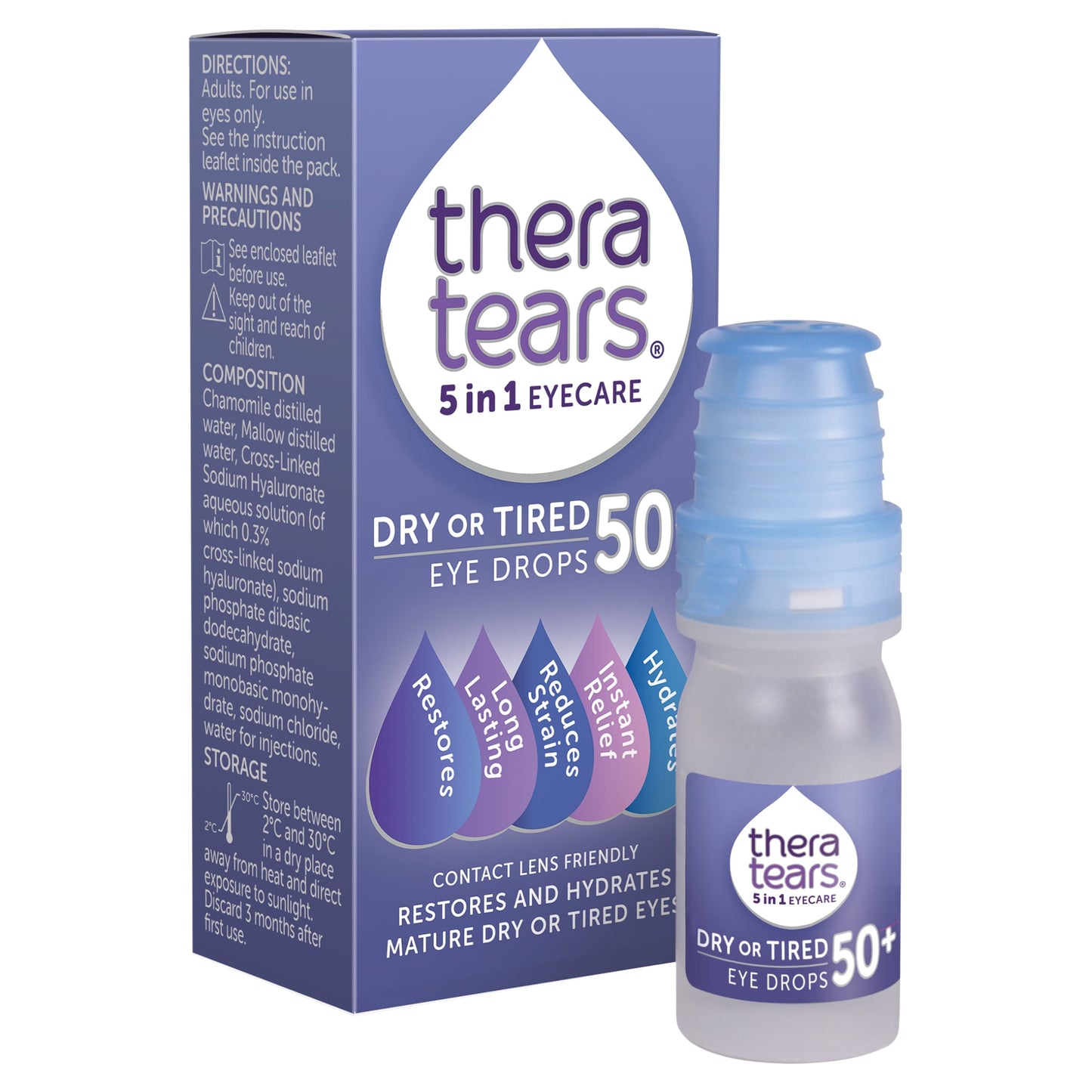 Thera Tears 5 in 1 Eyecare Dry or Tired Eye Drops 50+ 10ml — image 2