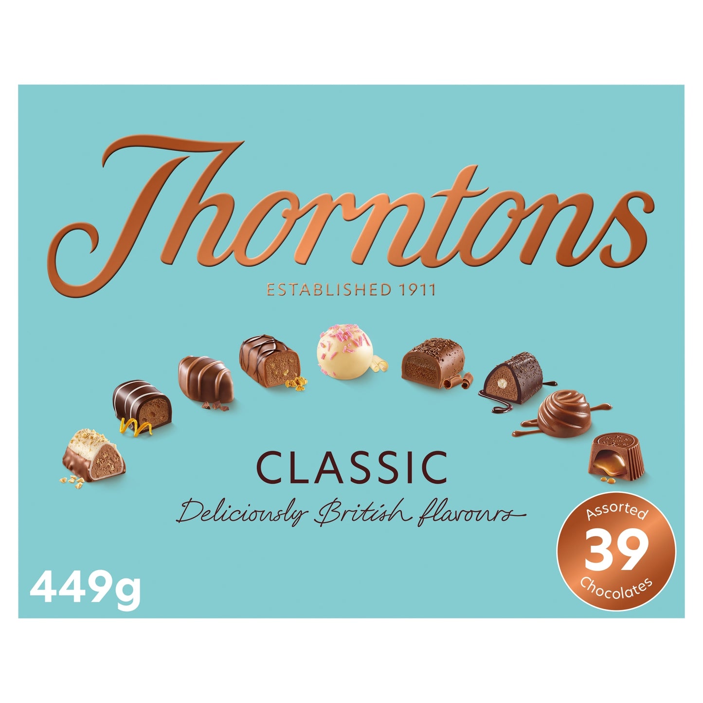 Thorntons Classic Collection Of Milk, Dark & White Chocolate 449G — image 1