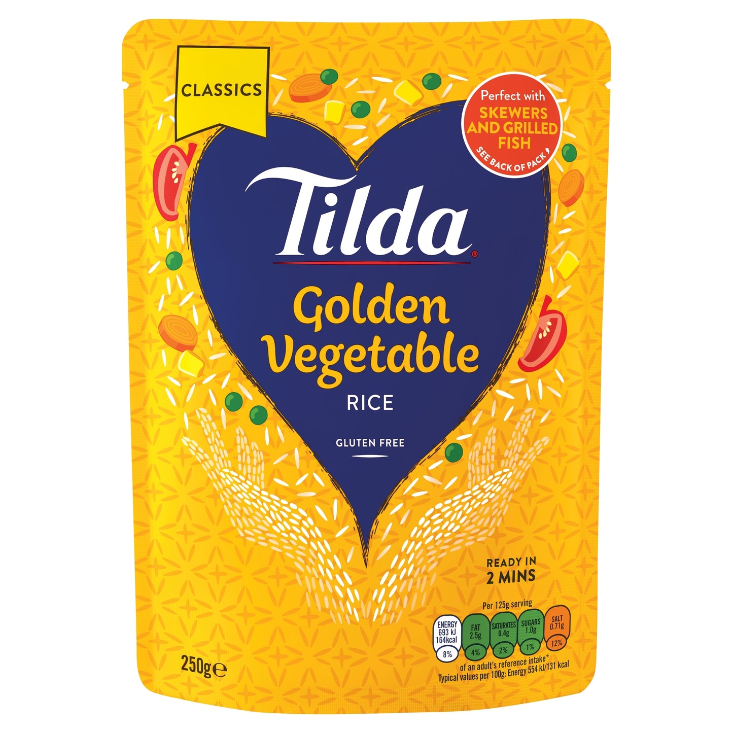 Tilda Golden Vegetable Long Grain Rice 250g — image 1
