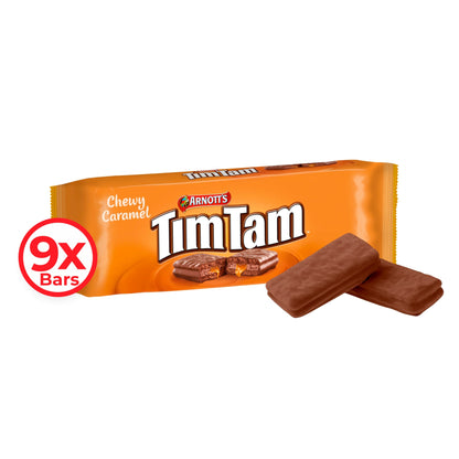 Tim Tam Chewy Caramel Chocolatey Biscuit Bars 9 Pieces 175g — image 1