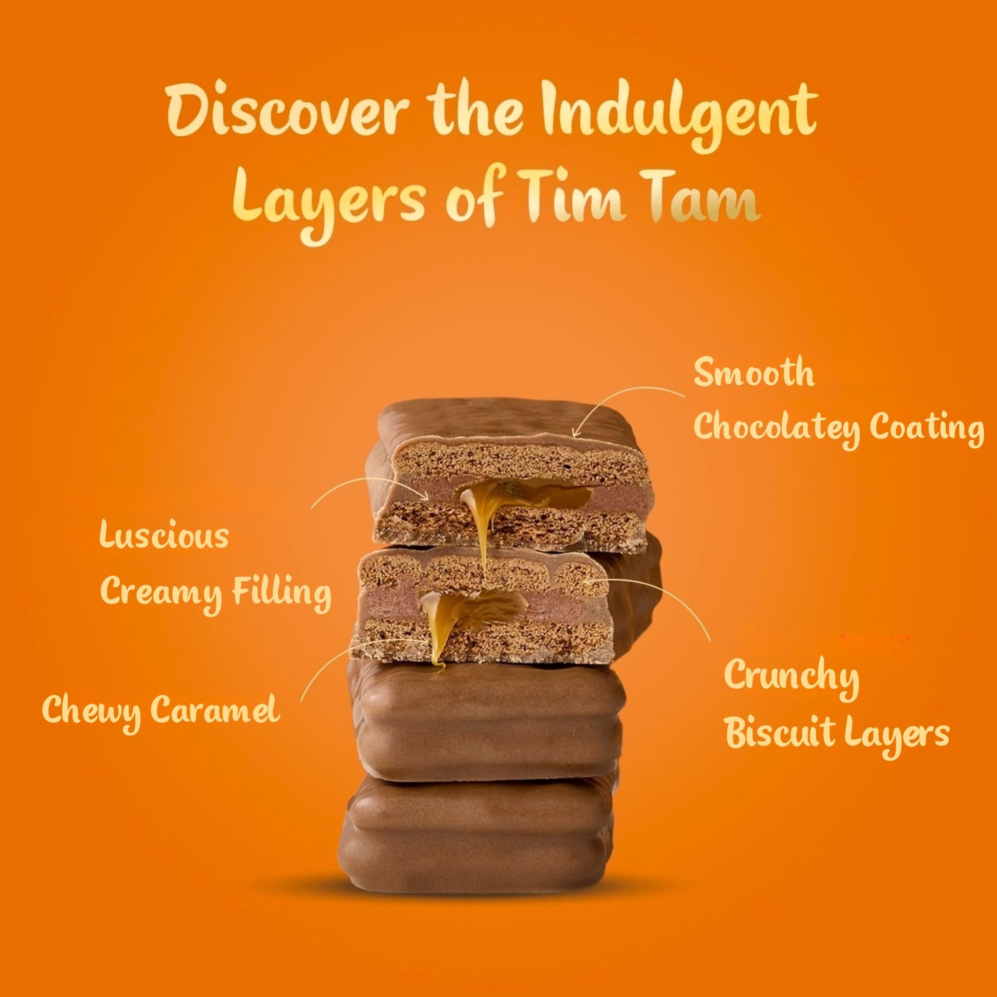 Tim Tam Chewy Caramel Chocolatey Biscuit Bars 9 Pieces 175g — image 2