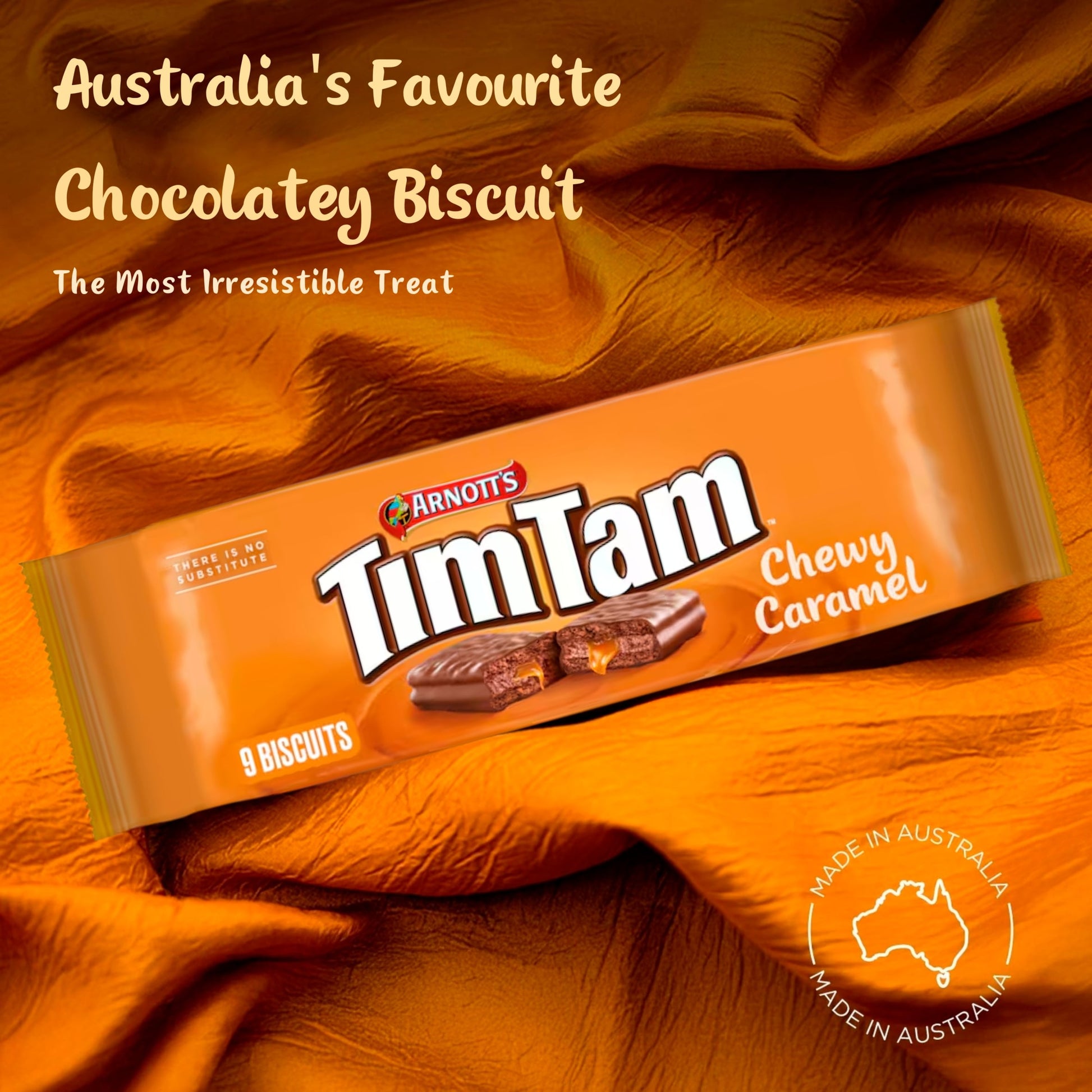 Tim Tam Chewy Caramel Chocolatey Biscuit Bars 9 Pieces 175g — image 4