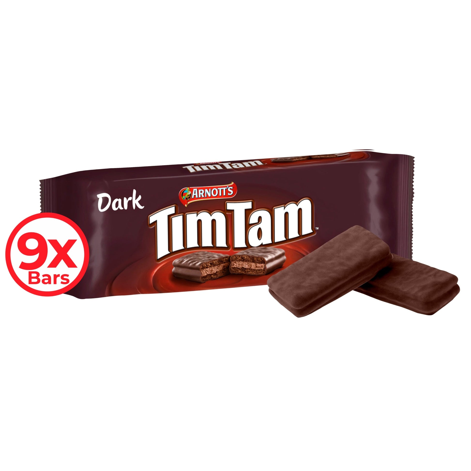 Tim Tam Dark Chocolatey Biscuit Bars 9 Pieces 163g — image 1