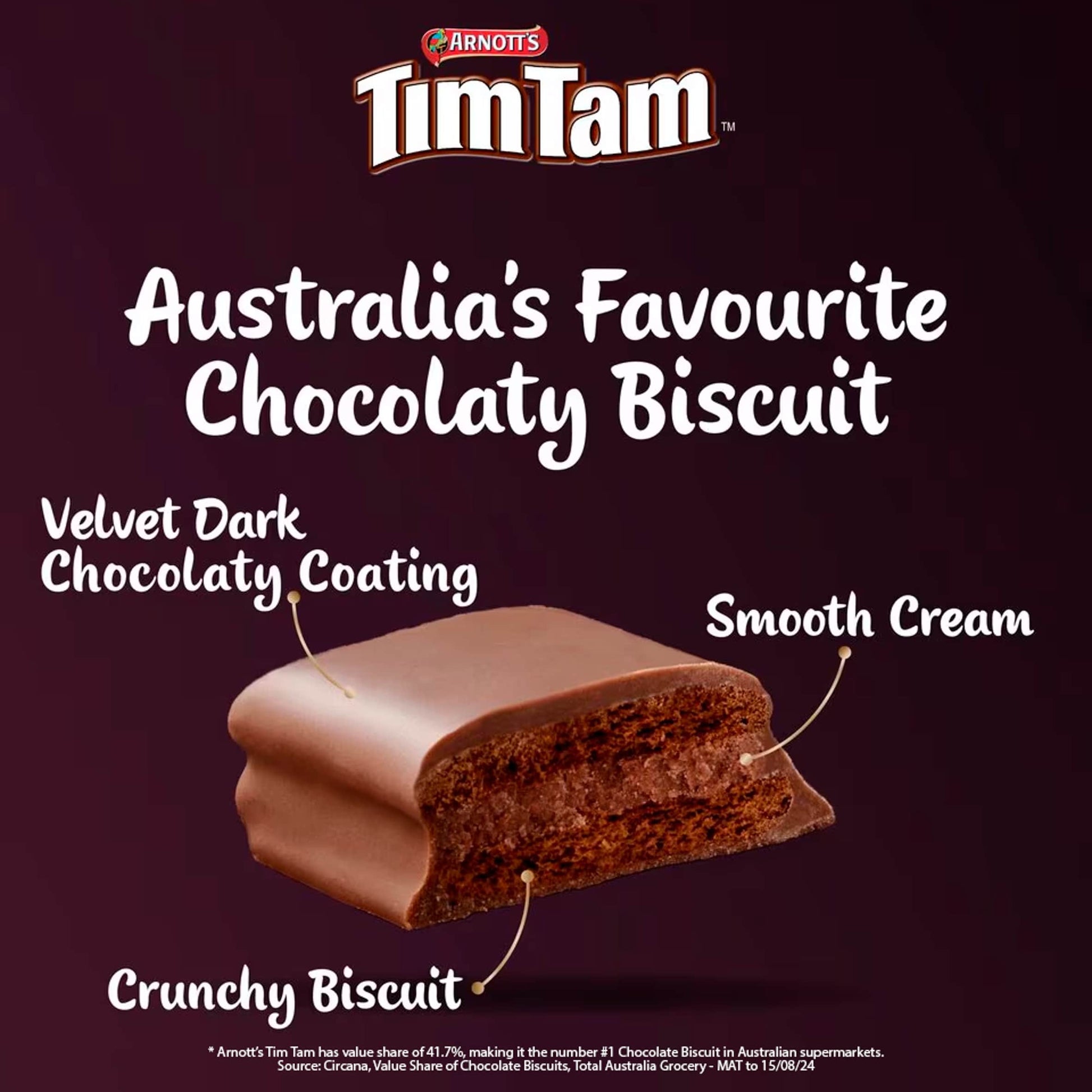 Tim Tam Dark Chocolatey Biscuit Bars 9 Pieces 163g — image 3
