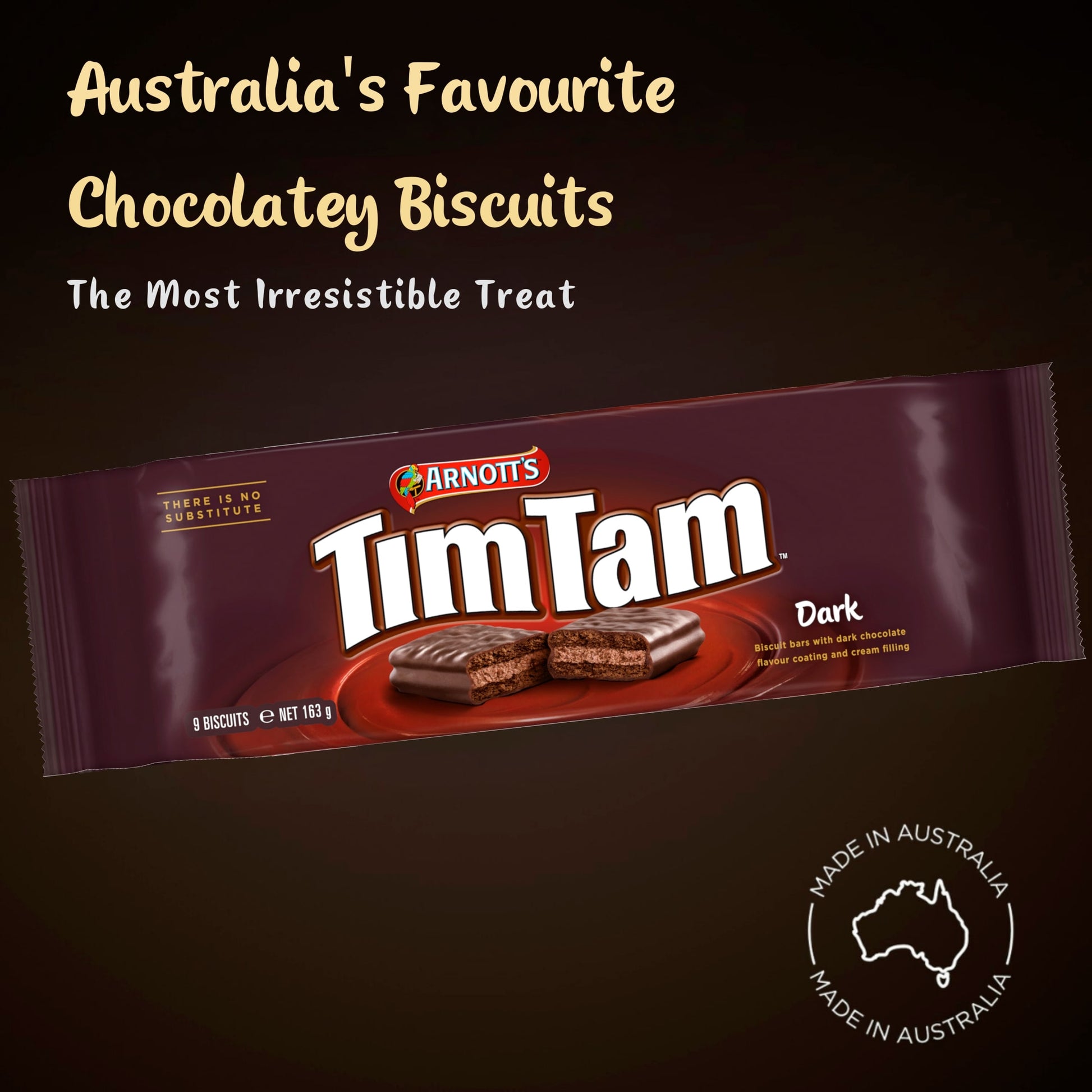 Tim Tam Dark Chocolatey Biscuit Bars 9 Pieces 163g — image 4